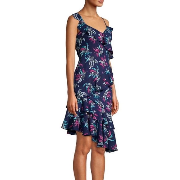 {Likely} Ophelia Floral Asymmetrical Ruffle Dress in Blue - Women's 00 - NWT - Picture 2 of 11